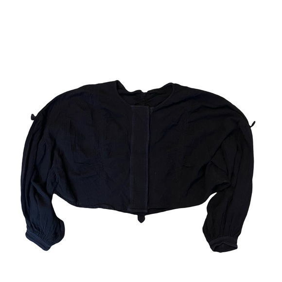 Free People Day Dreaming crop gauzy blouse. Puff shoulder and flowy sleeves Sz S - Picture 5 of 10